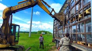 ФУРА ЧУТЬ НЕ ПЕРЕВЕРНУЛАСЬ, ВЫРОВНЯЛИ ГРУЗ!!!