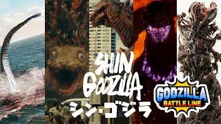 ALL SHIN GODZILLA FORM EVOLUTION EXPLAINED from movie GODZILLA BATTLE LINE シンゴジラ 哥斯拉战线 ゴジラバトルライン