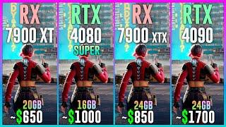 RX 7900 XT vs RTX 4080 SUPER vs RX 7900 XTX vs RTX 4090 - Tested in 25 Games