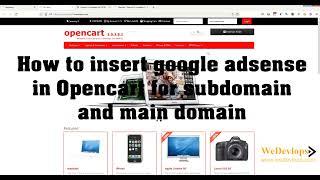 How to insert google adsense in Opencart for subdomain and main domain