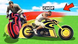 GTA 5 CHOP AND FROSTY SHOVEL TRON BIKES IN DEADLINE CHALLENGE