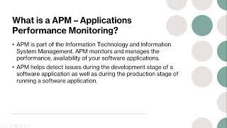 What is APM - application performance monitoring?