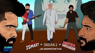 Saripoda sanivaram movie revenge scene 2D animation | Indian 2 | Nani | Kamal Hassan | Double Ismart