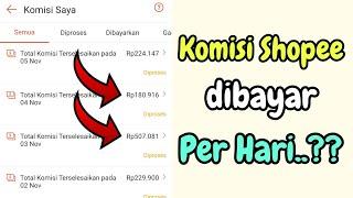 Kapan Komisi Shopee Affiliate Cair? Apakah Komisi Shopee Affiliate dibayar per hari?