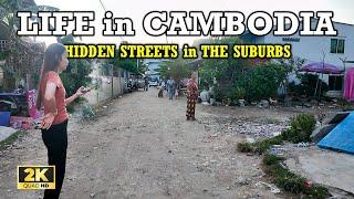 HIDDEN STREETS in THE SUBURBS of PHNOM PENH CAMBODIA | [2K] Walk Tour