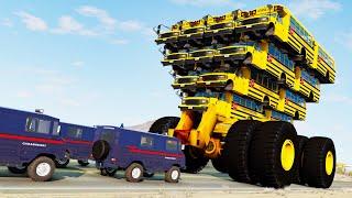 Giants Machines Crushes Cars #22 - Beamng drive
