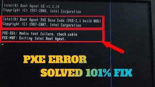 How to Error solution pxe-e61 pxe-mof  media test failure check cable fix Pc