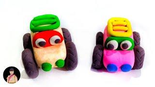 Play Doh Car with Clay, Clay Car, Clay art, Polymer Clay Tutorials, Crafts, Clay Car Making