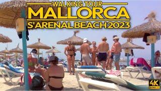 Mallorca - S'Arenal beach virtual walking tour - Summer 2023 Spain 4K60FPS