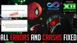 Marvel’s Spider-Man Remastered:The Game Has Crashed Due To Using More Video Memory | Directx Crash