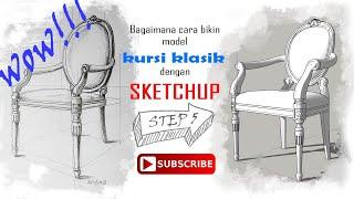 HOW TO DRAW A CLASSIC ARM CHAIR WITH SKETCHUP (FINAL STEP)