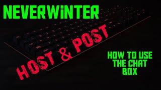 Neverwinter - How to "really" Host & Post