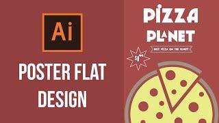 How to make a poster - Illustrator Tutorial (Pizza Poster Flat Design)