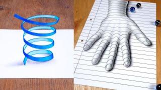 How to Draw - Easy 3D Spiral Illusion & Trick Art