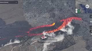 June 21, 2024: Drone Tour of the Iceland Volcano Showing Berm Activity