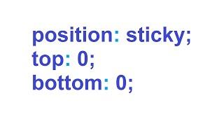 position: sticky; in CSS