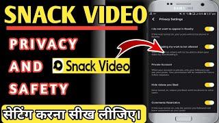 How To Make Private Account On Snack Video App | snack video app me private account kaise kare