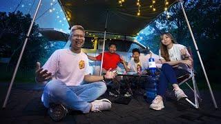 KEMPING PAKAI MOBIL CAMPERVAN MALAM HARI!!