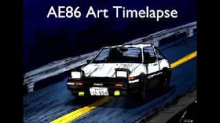 Initial D AE86 | Art Timelapse