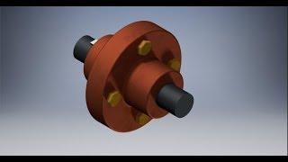 Flange Coupling Unprotected Type | Autodesk Inventor | Part Design And Assembly