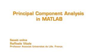 Principal Component Analysis in MATLAB