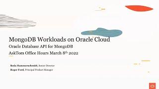 Demos and QA: Oracle Database API for MongoDB