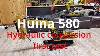 Huina 580 -  Hydraulic conversion - first test