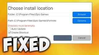 How To Fix Fortnite Directory Must Be Empty Error - Fortnite Install Error Directory Must Be Empty