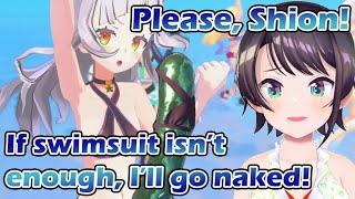 Subaru down bad for Shion swimsuit sausage in Sausage Legend gacha [hololive/ENG Sub]