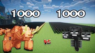 1000 Mutant Hoglin Vs 1000 Wither | Minecraft