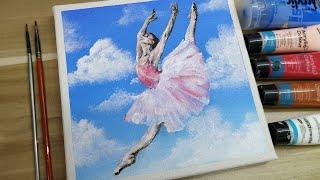 Acrylic painting / A ballerina / Easy painting Tutorial # 89