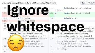 Code Review: How to ignore whitespace in a diff #Shorts