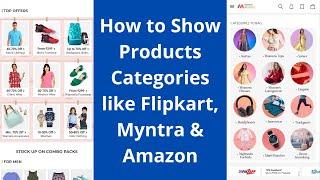How to Show Products Categories like Flipkart, Myntra & Amazon (Hindi)