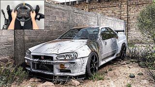 Rebuilding Nissan Skyline R34 | Forza Horizon 5 | Steering Wheel Gameplay