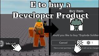 How to make an E to buy a Developer Product  Roblox Studio Tutorial