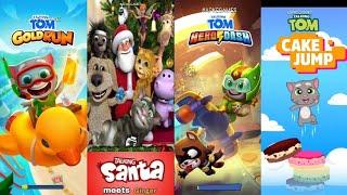 Talking Santa meet Ginger vs Talking Tom Gold Run vs Talking Tom Hero Dash vs Talking Tom Cake Jump