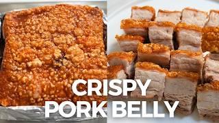 Crispy Pork Belly Recipe (Cantonese Style) 烧肉 Siu Yuk  Extra CRISPY Skin with Juicy Meat!