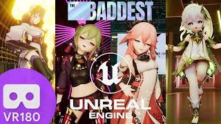 [MMD] [VR180]: Genshin Impact (Raiden / Shinobu / Yae Miko / Nahida  ) \ K/DA "THE BADDEST"