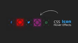 Glowing CSS Social Media Icon Hover Effects using Fontawesome Icon