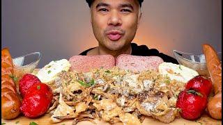 PINOY ALMUSAL MUKBANG | HOTDOG LONGGANISA SPAM FRIED EGG TUYO FRIED RICE | MUKBANG ASMR | ALFIE EATS