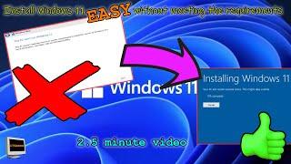 EASY Windows 11 TPM CPU RAM BYPASS - Less than 3 minutes - EASY TO DO | Install Windows 11 on Old PC