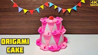 How to make Origami Cake | How to make Paper Cake | Paper craft