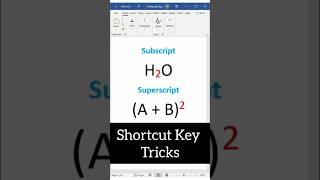 Superscript & Subscript Keyboard Shortcut || MS Word 2021 #youtubeshorts #shorts #tricks