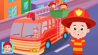 Колеса на пожарной машине + более уличное транспортное средство видео для детей
