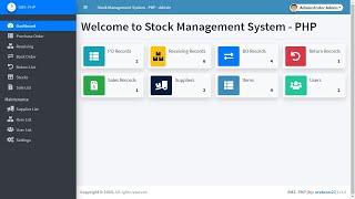 Stock Management System in PHP MY SQL with source code
