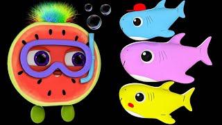 Baby Shark Funky Fruits - Baby Sensory Dance Pary and Fun High Contrast Animation