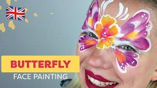 Easy One-stroke Butterfly Face Painting Tutorial