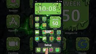 How do I make my iPhone home screen attractive? Easy with Widgets Kit. iOS Home screen idea green