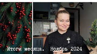 Итоги месяца.  Ноябрь 2024 год. Вяжу, читаю, вышиваю.