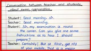 Conversation between Teacher and Student about Exam Preparation | Simple Handwriting Calligraphy